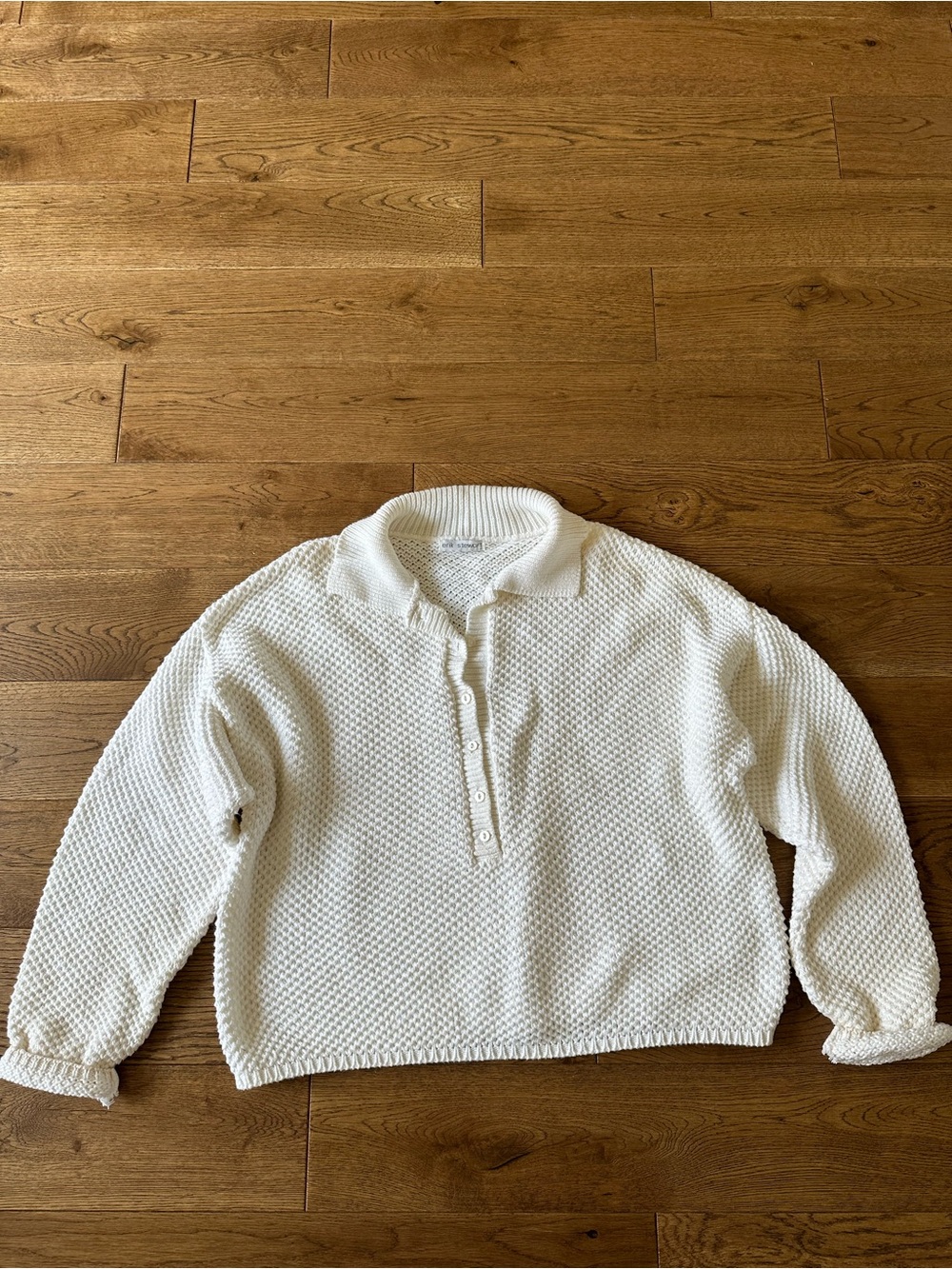 VINTAGE Erik Stewart 100% Cotton White Knit Sweater M